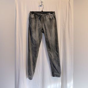 Jeaniologie JAGGER - 5 Pocket Cozy Denim Classic Jogger - Grey Wash